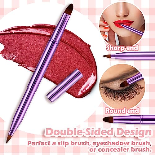 WLLHYF Dual-End Retractable Lip Brush & Eyeshadow Makeup Applicator