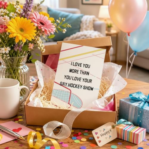 Funny Hockey Romance Birthday Card for Book Lovers