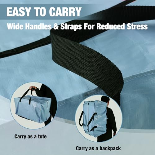 WORKPRO Extra Large Moving Bags - 6 Pack, Dusty Blue Backpack Storage Totes