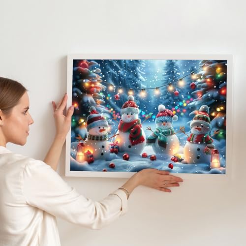 Winter Snowman Diamond Art Kit - 5D Full Drill DIY Painting for Adults and Kids