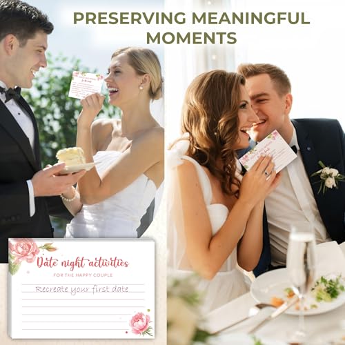 Bridal Shower Advice Cards - 50 Floral Pink Rose Keepsakes