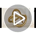 Modern Gold Metal Flower Sculpture | Geometric Abstract Decor
