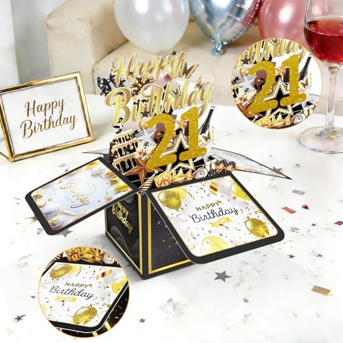 Handcrafted 3D Birthday Card for 21st Celebration - Eco-Friendly