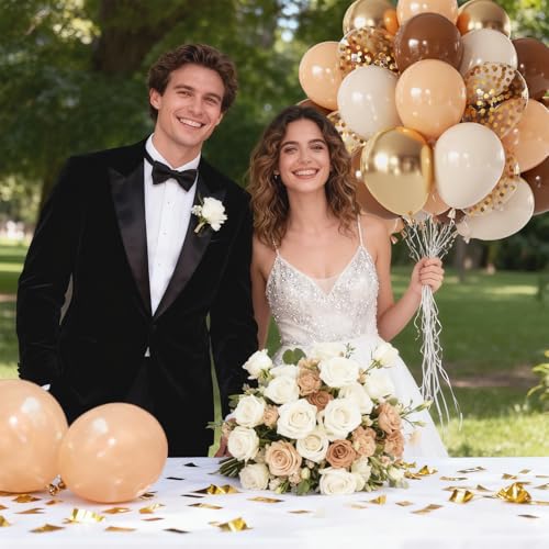 50 Pcs Brown & Gold Balloons - 12 Inch for Woodland & Cowboy Parties