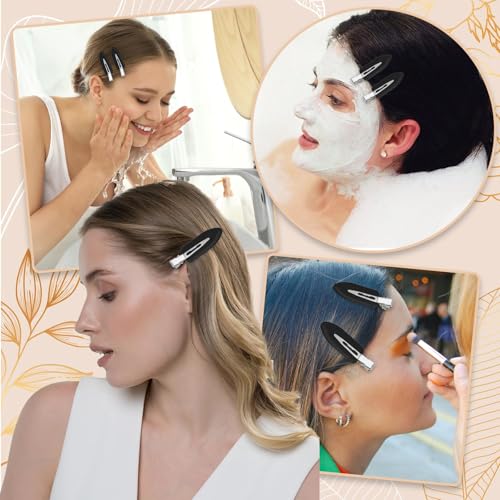 16 Pcs Creaseless Hair Clips No Bend Makeup Styling Bangs Black