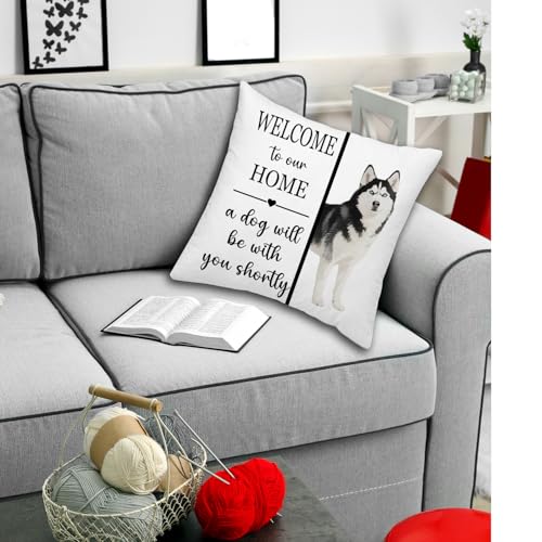 Siberian Husky Throw Pillow Cover - Soft Flannel 18x18