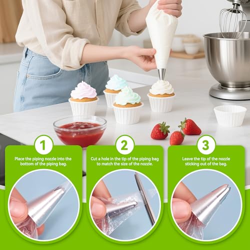 9-Piece Large Stainless Steel Piping Tips Set for Cake Decorating