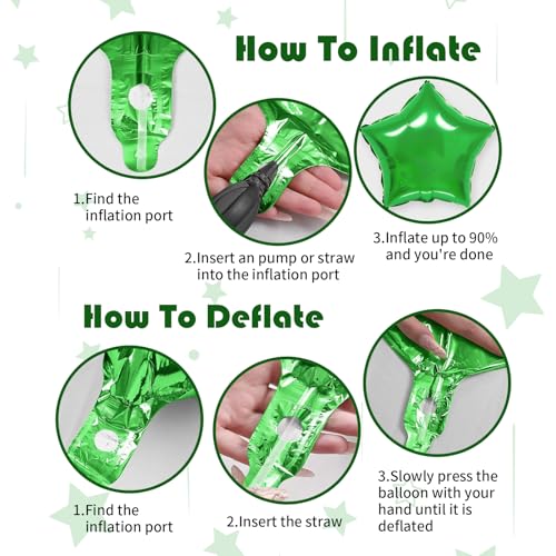40" Green Pixel Miner Number 8 Balloon Set - 11Pcs Gaming Party Decor