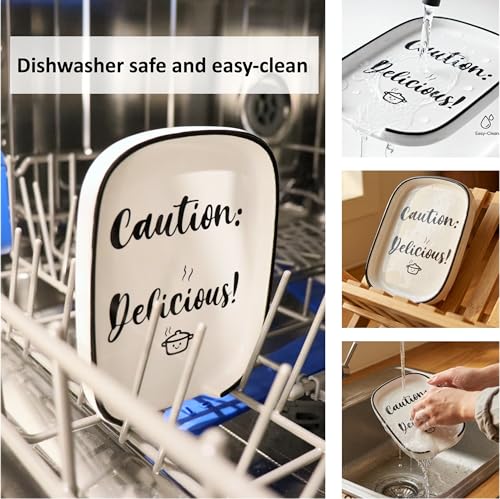 Kezario Ceramic Spoon Rest - Heat Resistant Utensil Holder with Funny Quote