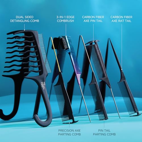 Kiss Colors & Care 3-in-1 Edge Comb Brush with Boar Bristles