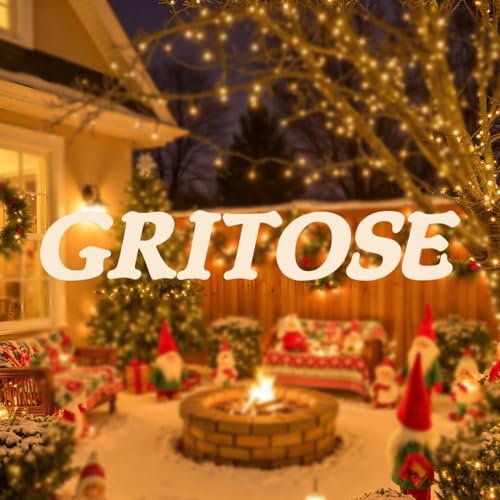 GRITOSE Pink Christmas Press on Nails Medium Almond 3D False Nails with Pearls & Glitter