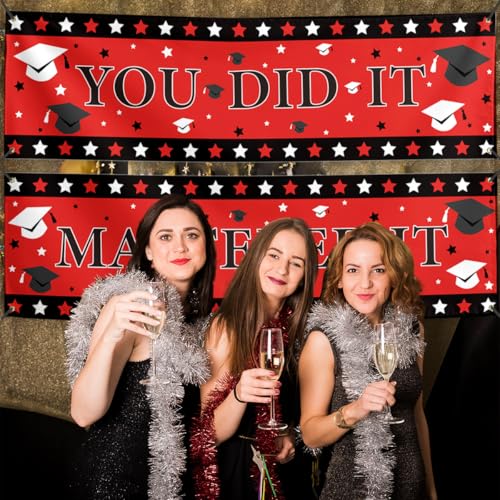 Masters Graduation Banner Set - Class of 2026 Decor, 2pc