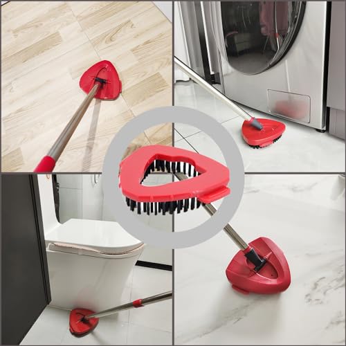Red Scrub Brush Heads - 2 Pack Compatible with Spin Mop
