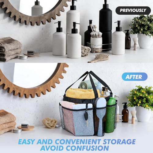 Portable Mesh Shower Caddy with 8 Pockets – Ideal for Dorms & Travel