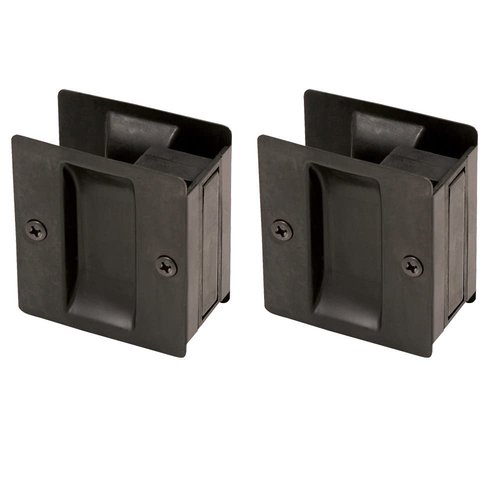 Design House 182105 Pocket Door Passage Hall and Closet Pull Oil Rubbed Bronze 2-Pack