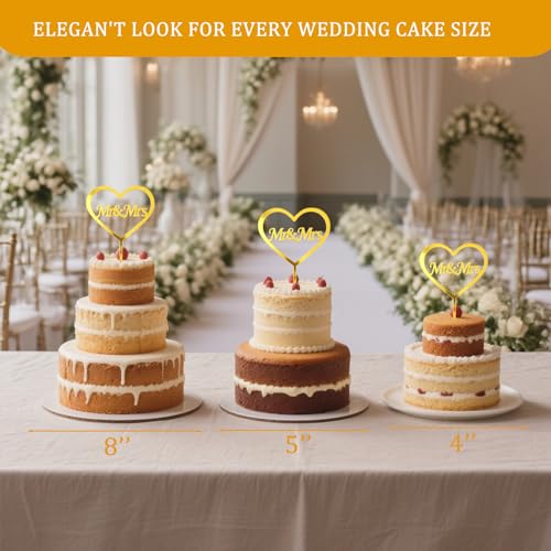 Elegant Mr and Mrs Acrylic Cake Topper for Weddings & Anniversaries