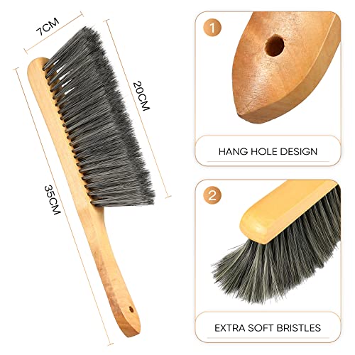 Patelai Wooden Bench Brushes - 2 Pack Natural Fiber Cleaning Tools