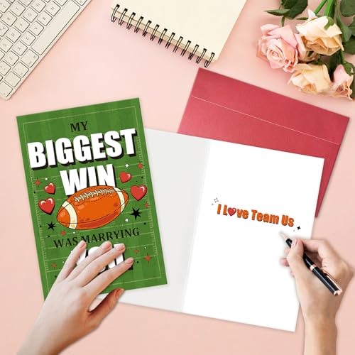 Football Valentine's Day Card for Husband or Wife - Funny Love Note