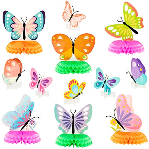 12Pcs Butterfly Honeycomb Centerpieces for Spring Parties