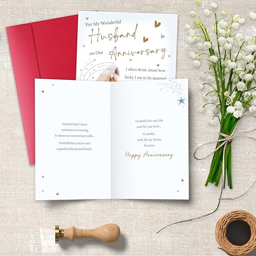 Romantic Husband Anniversary Card - Heartfelt Love Greeting