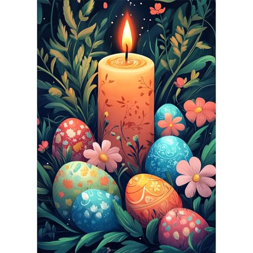 NAIMOER Easter Diamond Art Kit 5D Easter Egg Gem Painting 12x16 Inch