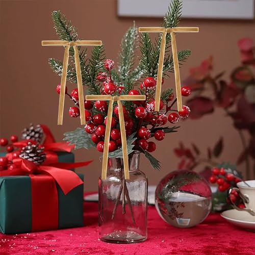 24-Pack Khaki Velvet Christmas Ribbon Bows Set - 5x7 Inch