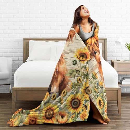 Highland Cow Throw Blanket for Kids Teens Adults - 60x80 Inches, Twin Variation 2