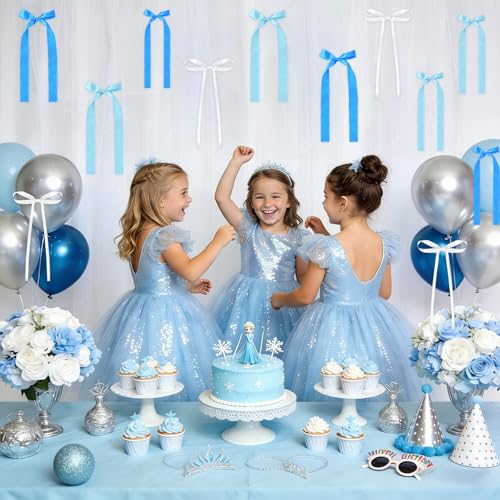 12 Pcs Satin Ribbon Bows Set for Birthday & Party Decor