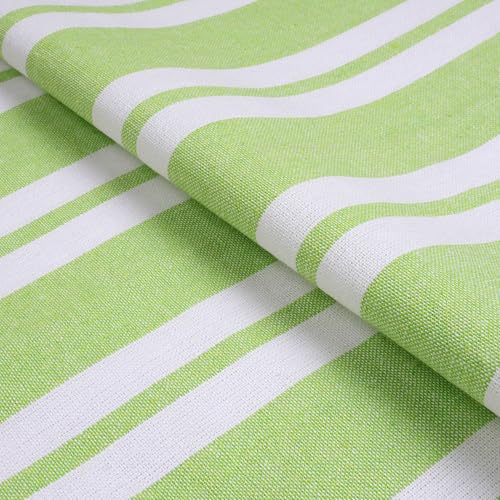 Encasa XO Woven Cotton Table Runner 13x59 in - Franca Lime Stripes