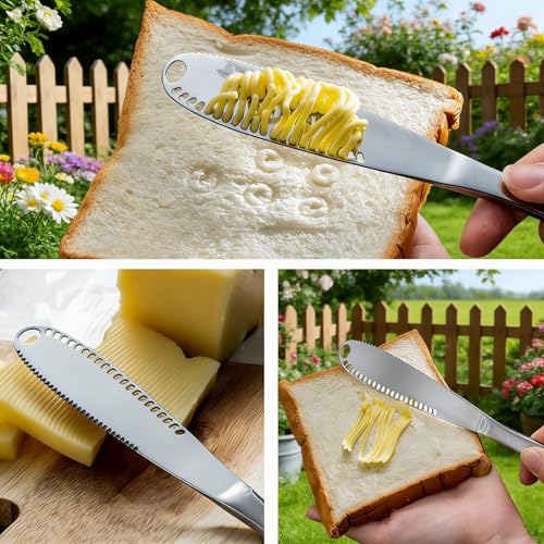 2-Pack Stainless Steel Butter Knives with Holes – Easy Spread & Slicing