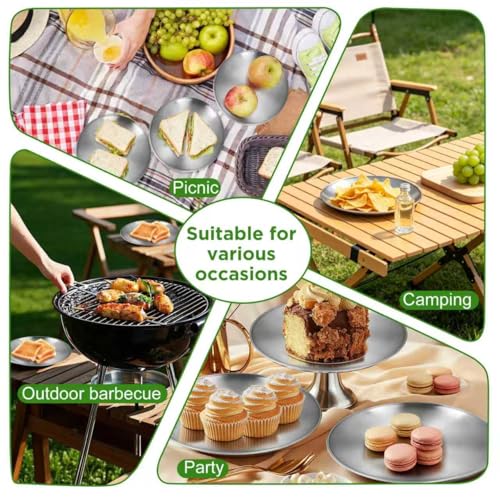 10-Inch Stainless Steel Dinner Plate - Reusable & Dishwasher Safe