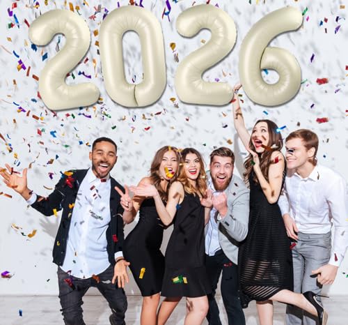 40-Inch Cream Number Balloons for 2026 Graduation Decorations
