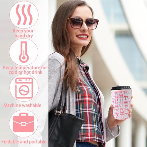 Reusable Iced Coffee Cup Sleeves - 3 Pack for 16-32 oz Drinks