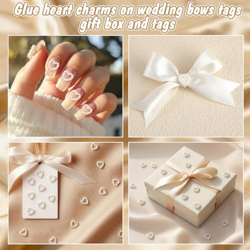 500 Pcs Mini Pearl Heart Table Scatter Confetti for Weddings