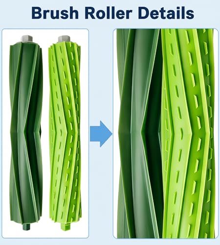 Replacement Rubber Roller Brushes for iRobot Roomba E/I/J Series - 2 Sets