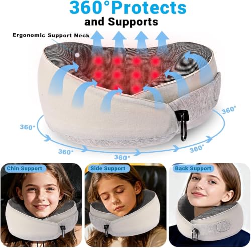 Ergonomic Memory Foam Travel Neck Pillow for Airplanes & Cars
