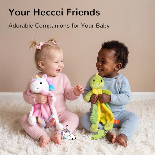 HECCEI Baby Security Blanket Soft Lovey 14-Inch Plush Snuggle Toy for Newborns