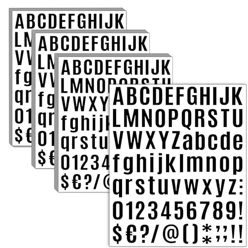 2200PCS Waterproof Vinyl Letter Stickers - 1 Inch Black Alphabet