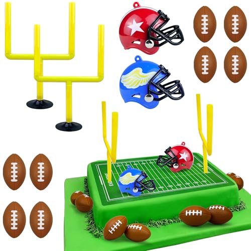 14 PCS Football Party Supplies Set with Mini Footballs & Helmets