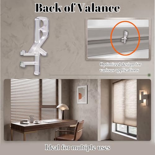 Clear Blind Valance Clips 1-7/8 Inch Hidden Channel Replacement 24 Pcs