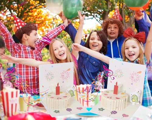 3D Pop-Up Birthday Card with LED Lights & Music for All Ages