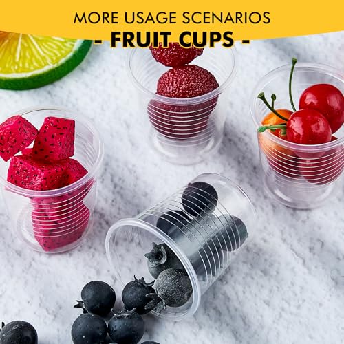 RACETOP 3 oz Disposable Plastic Cups Bulk Pack of 100 - Clear Party Drinkware