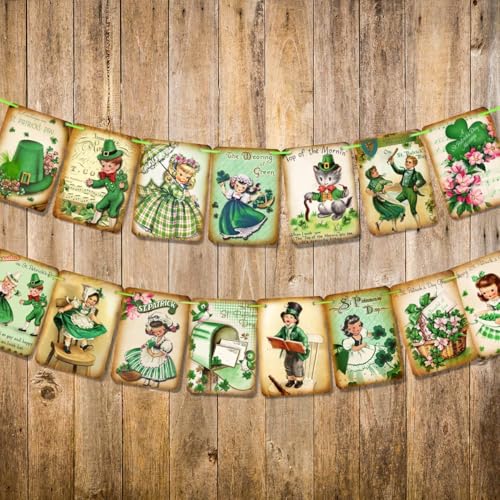 St. Patrick's Day Shamrock Banner - 15pcs Green Party Decor
