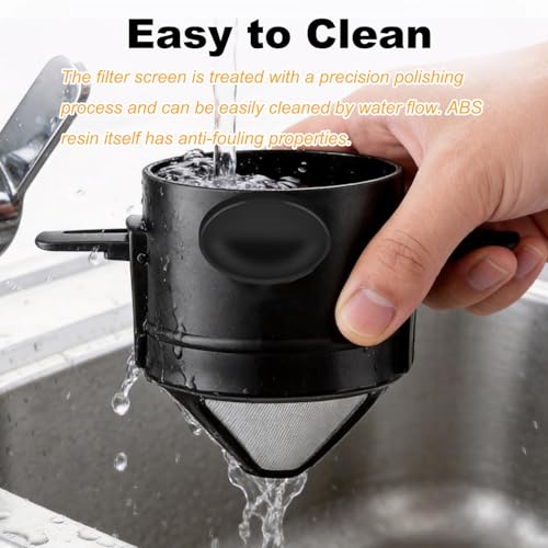 Portable Stainless Steel Pour Over Coffee Maker with Reusable Filter - Compact Travel Dripper