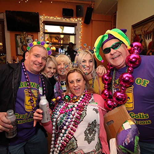 Mardi Gras Headband Carnival Party Hair Accessory with Mask and Fleur De Lis