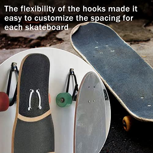 RUZUO Adjustable Wall Mount Skateboard & Longboard Hanger Set - Sibling Variation 2