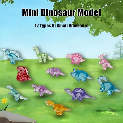 200 Pack Mini Dinosaur Figures - Multi-Colored Resin Toys for Kids