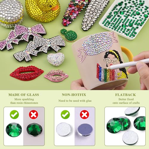 BELLEBOOST Emerald Green Glass Rhinestones 3000PCS SS8 Flatback Gems