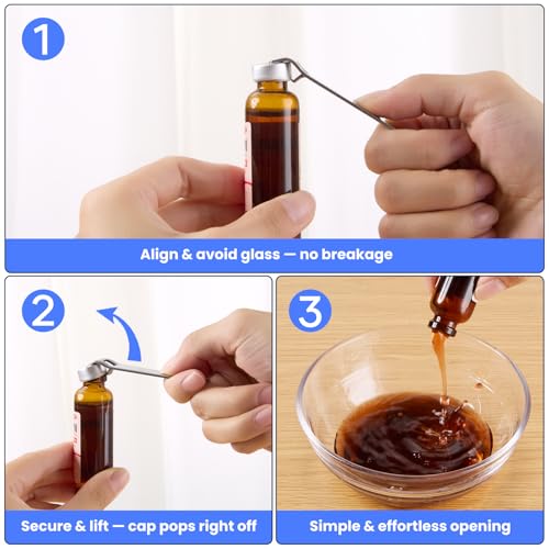 4-Pack Stainless Steel Vial and Bottle Opener Set