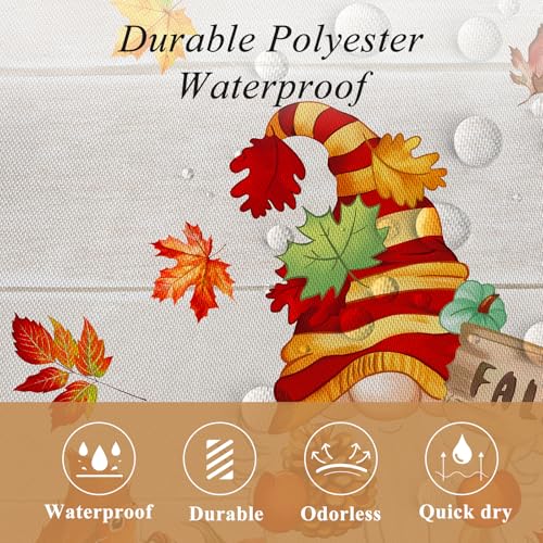 Waterproof Pumpkin Gnome Shower Curtain - 72x72 inch Polyester